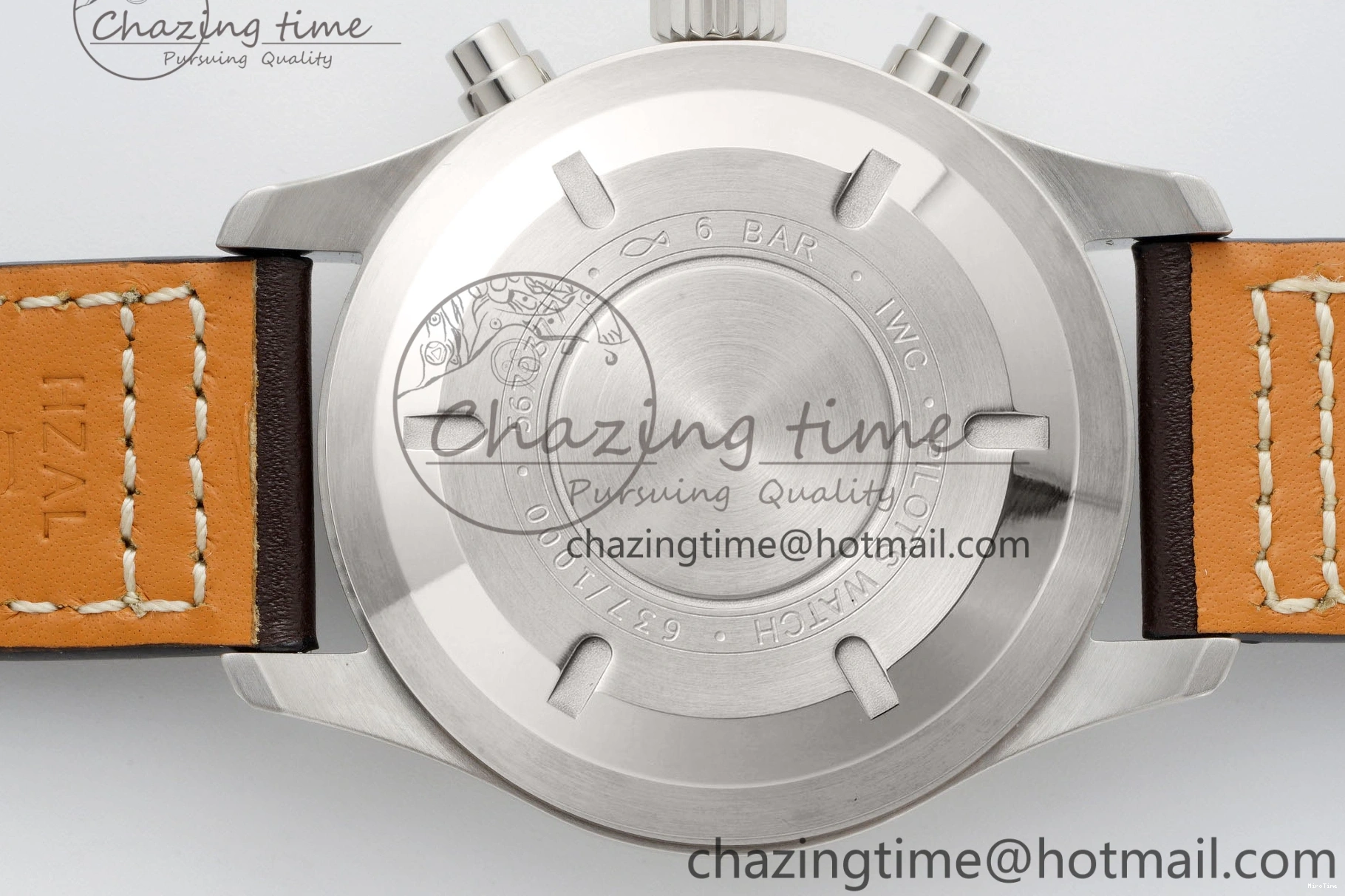 MIROTIME 0312 Bright Pilot Chrono SS AZF 1:1 Best Edition Green Dial on Brown Leather Strap A 7059